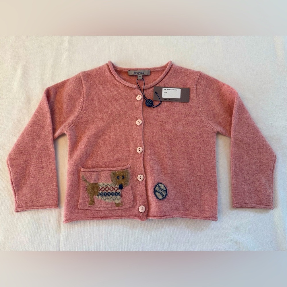 Fleurisse puppy rose cashmere cardigan